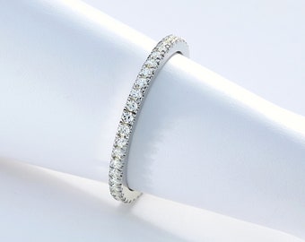 14K White Gold Eternity Ring for Women, 0,44Ct Wedding Band, Stacking Rings, Diamond Wedding Band, Diamond Eternity Ring, Promise Ring