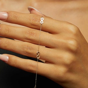 14K Gold Infinity Bracelet – Dainty Symbolic Jewelry Gift for Women. Gold Bracelets for women