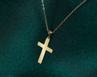 14k Solid Gold Cross Necklace for Women, Cross Necklace Gold, Best friend Necklace Gift, Gold Necklace, Gifts for Mom, Gold Cross Necklace