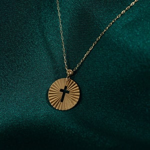 14K Gold Cross Necklace – Radiant Faith Pendant for Christian Women, 14k Gold Gift Cross