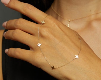 14k Gold Bird Necklace,Gold Necklaces for Women,Swallow Necklace, birthday gift, 14k solid gold ,Best gifts for her, Gifts for women
