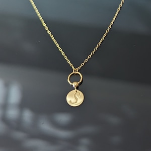 14k Gold Initial Disc Engraved Monogram Necklace, Unique Gifts For a Women,Personalized Jewelry,Personalized Best Gifts For Her,14k Necklace
