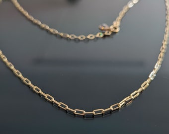 Golden 14k Link Chain Necklace for Her, Dainty Statement Accessories, Minimalist Layering Piece