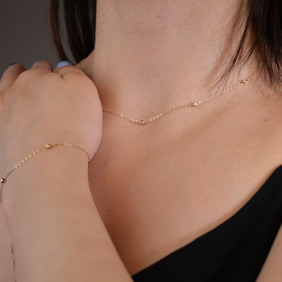 Vrai tiny diamond station necklace best sale