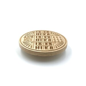 Heiliges Brot Prosphora Siegel - 16 cm - Naturholz - Christlich-Orthodoxer Stempel - Traditionelle äthiopische Prosphora - I.C XC - Panagia - Engel