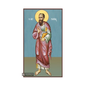 Saint Apostle Paul - Bladgoud achtergrond christelijk-orthodox pictogram