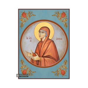 Sint Anna - bladgoud achtergrond christelijk-orthodox pictogram