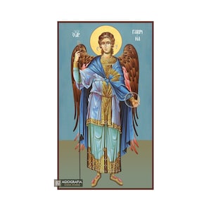 Aartsengel Gabriël - Bladgoud achtergrond christelijk-orthodox pictogram