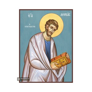 Saint Apostel Luke - Bladgoud achtergrond christelijk-orthodox pictogram