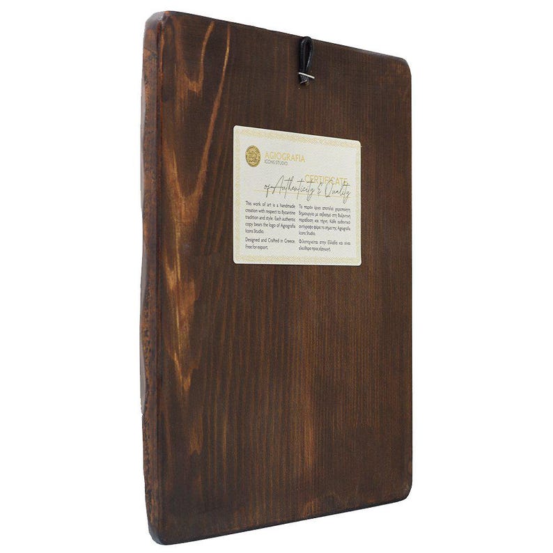 Pentecost - Gold Leaf Hand Carved Solid Pine Wood with Ageing Technique - Mounting point - Icon Case GIFT READY