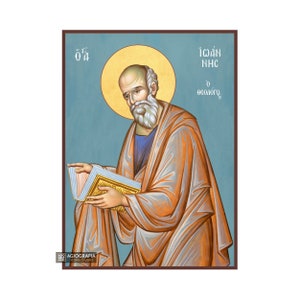 Saint Apostel John - Bladgoud achtergrond christelijk-orthodoxe icon