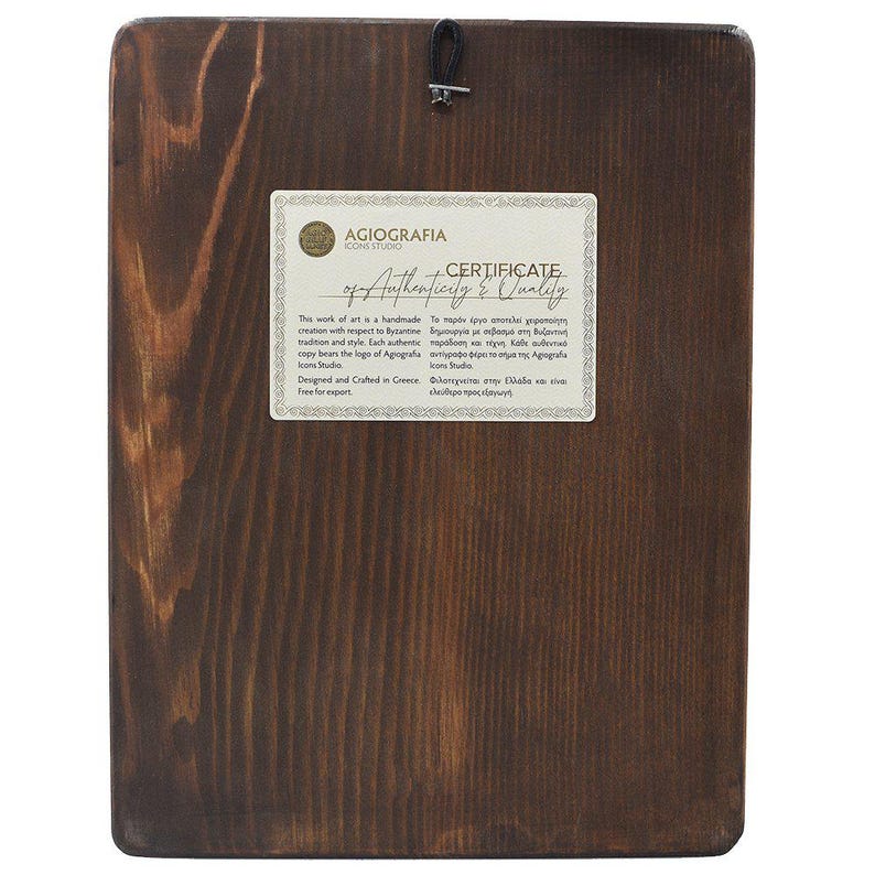 Pentecost - Gold Leaf Hand Carved Solid Pine Wood with Ageing Technique - Mounting point - Icon Case GIFT READY