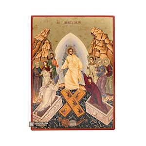 Resurrection of The Lord - bladgoud op de achtergrond christelijk-orthodox pictogram