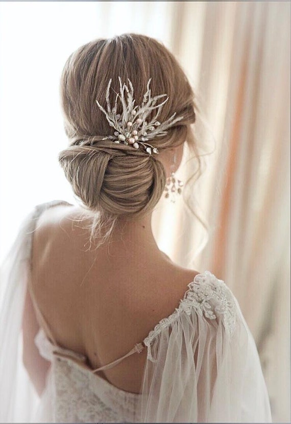 Vintage Hair Pins With Feathers Bridal Hair Pins Wedding Hair Etsy