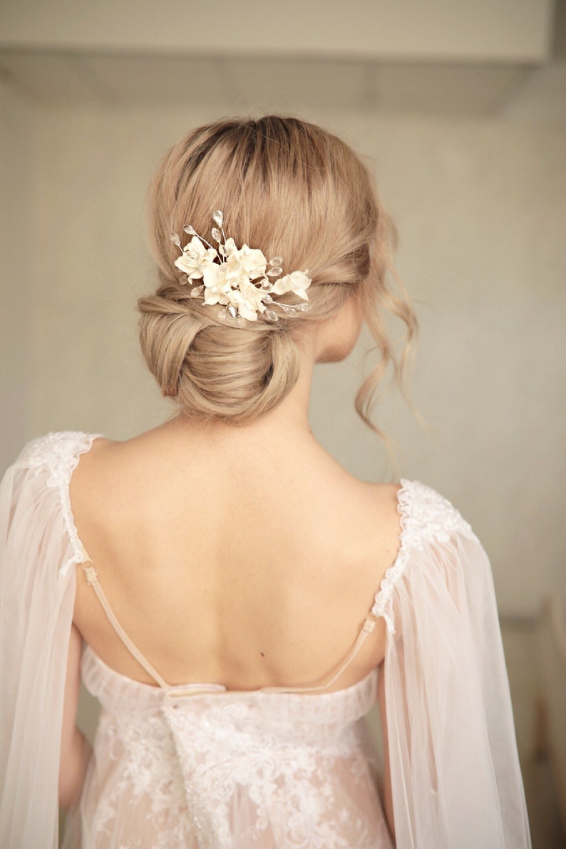 Hair combs for wedding.Bridal comb hairpiece.Ivory bridal hair Etsy