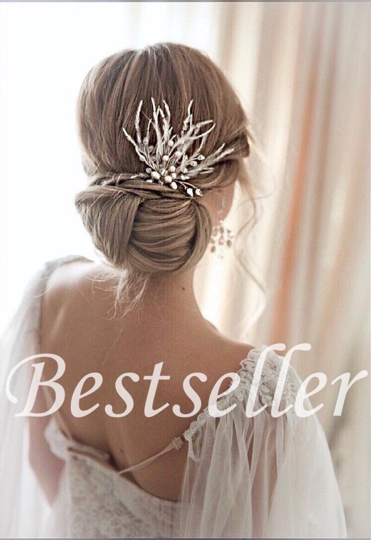 Feathers.Bridal Hair Pins.Wedding Hair 
