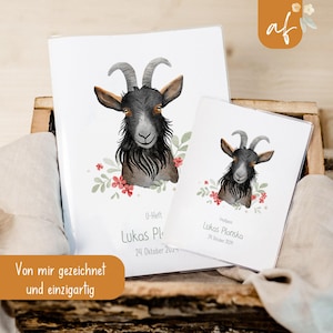 U-heft Set U-Heft und Impfpass personalisiert • Ziege Köln • Geschenk zur Geburt • Geschenkidee für Babys • Schutzhülle mit Namen • UH 0055