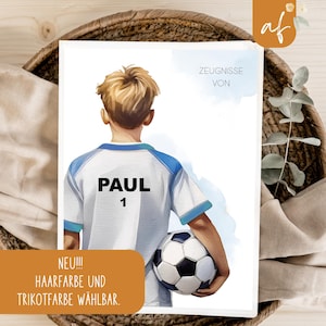 personalisierte Zeugnismappe • Fußball Fußballfan • Geschenkidee Einschulung Schulkind • Junge Mädchen • Mappe für Zeugnisse • SP 0191