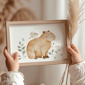 Poster Cappybara • Bild Kinderzimmer • Kinderzimmerbild • Geschenk Mädchen Junge Baby • Tierposter Kinder • A5 A4 und A3 Poster • KZ 014