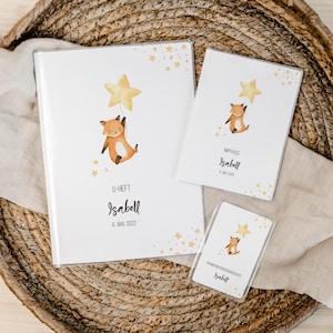 Set U-Heft und Impfpass personalisiert • Fuchs • Geschenk zur Geburt • Geschenkidee für Babys • Schutzhülle mit Namen • UH 0085