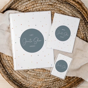 Set U-Heft und Impfpass personalisiert • Kreis Blau • Geschenk zur Geburt • Geschenkidee für Babys • Schutzhülle mit Namen • UH 0018