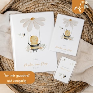 Set U-Heft und Impfpass personalisiert • Biene Blume • Geschenk zur Geburt • Geschenkidee für Babys • Schutzhülle mit Namen • UH 0006