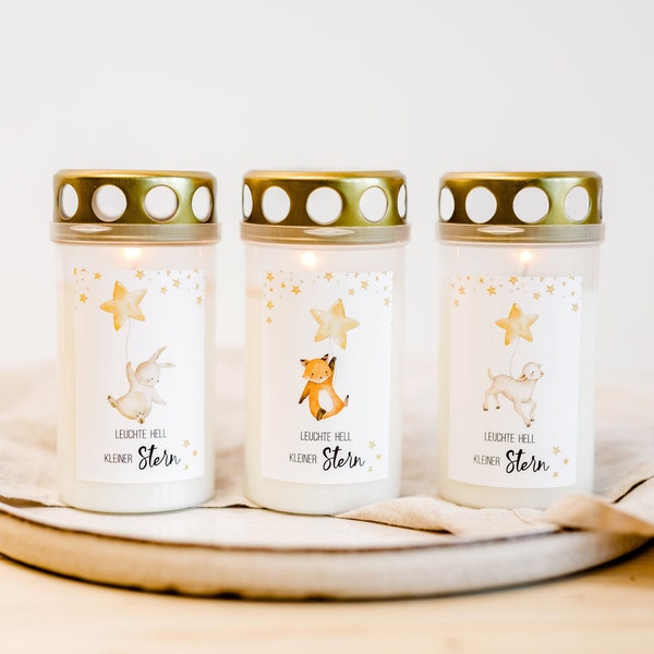 Grave candle star child • candle cemetery baby child • butterfly child • grave decoration • sticker