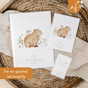 Set U-Heft und Impfpass personalisiert • Cabybara • Geschenk zur Geburt • Geschenkidee für Babys • Schutzhülle mit Namen • UH 0009