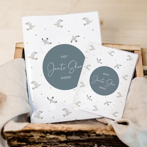 Set U-Heft und Impfpass personalisiert • Möwe Möwen • Geschenk zur Geburt • Geschenkidee für Babys • Schutzhülle mit Namen • UH 0066