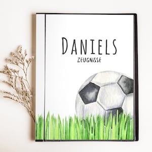 personalisierte Zeugnismappe • Fussball • Geschenkidee Einschulung Schulkind • Junge Mädchen • Mappe für Zeugnisse • SP 0056