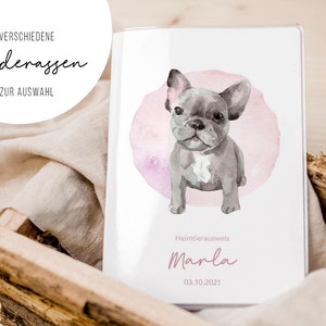 personalisierte Schutzhülle EU-Heimtierausweis Impfpass • Kreis Rosa • Impfpasshülle • Hund Katze Haustier • HE 0019