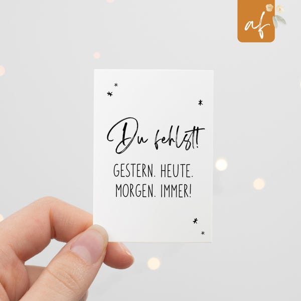 Aufkleber für Grabkerze • Grablicht Kerze Friedhof • Du fehlst • Grabschmuck Sticker • Beileidsgeschenk Beerdigung • AG 005