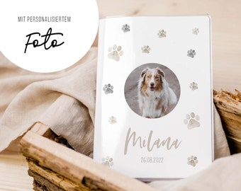 Heimtierausweis mit FOTO • Beige • Schutzhülle • Katze Hund • mit Namen