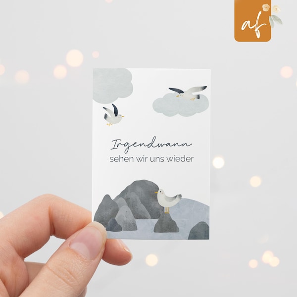 Aufkleber für Grabkerze • Grablicht Kerze Friedhof • Möwe Mama Papa • Grabschmuck Sticker • Beileidsgeschenk Beerdigung • AG 024