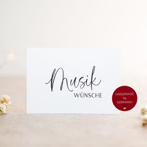 25 Musikwunschkarten • DJ Hochzeit Geburtstag Feier • Musikwünsche A7 • Schwarz Weiß • H0 0030