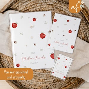 U-heft Set U-Heft und Impfpass personalisiert • Apel Blume • Geschenk zur Geburt • Geschenkidee für Babys • Schutzhülle mit Namen • UH 0054