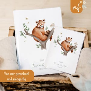 Set U-Heft und Impfpass personalisiert • roter Panda • Geschenk zur Geburt • Geschenkidee für Babys • Schutzhülle mit Namen • UH 0059
