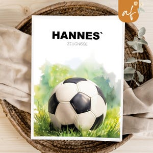 personalisierte Zeugnismappe • Fußball • Geschenkidee Einschulung Schulkind • Junge Mädchen • Mappe für Zeugnisse • SP 0190