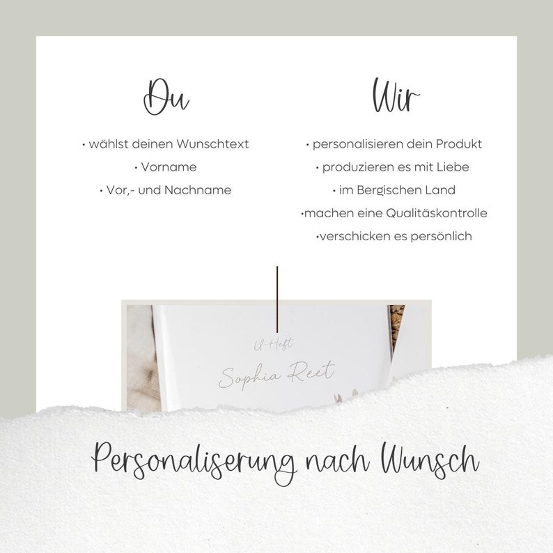 Set U-Heft und Impfpasshülle Blumen Rosa Lila Gold Geschenk zur Geburt personalisiert Bild 6