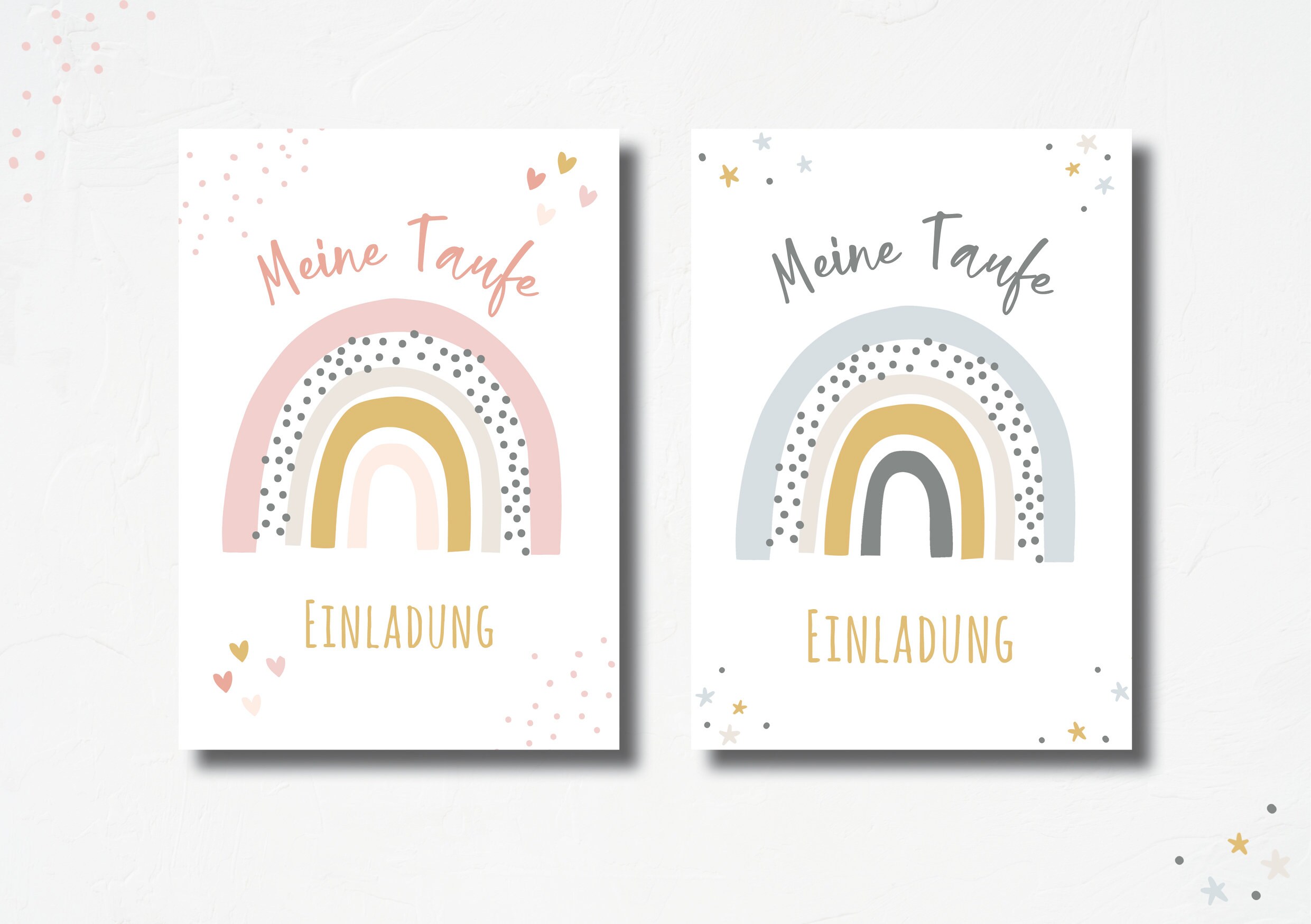 Einladungskarte Einladungen Taufe mit einem Regenbogen Blau | Etsy