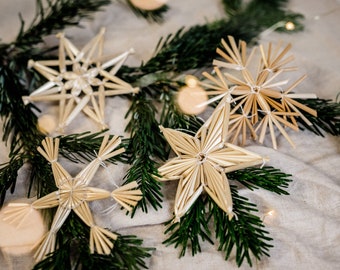 Strohstern • Weihnachtsschmuck • Anhänger • Baumschmuck • Boho • Weihnachten • DIY • Tannenbaumschmuck • Geschenkanhänger