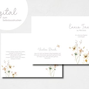 DIGITAL Church booklet • Baptism cover • Baptism booklet • Flowers Pink Butterfly • Girl • A4 personalized PDF