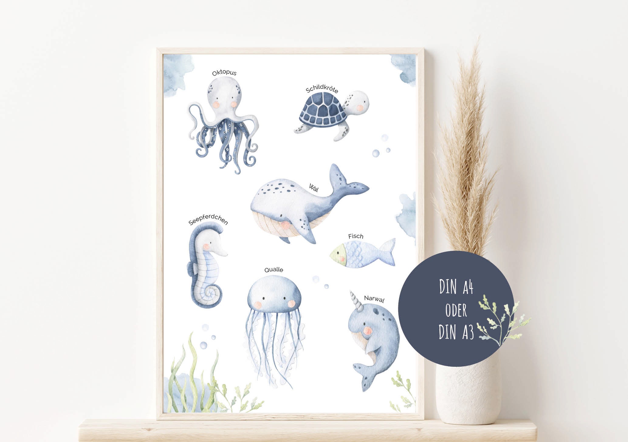 Children's Room Picture Underwater World Animals Whale - Etsy Children's Room Picture Underwater World Animals Whale - Etsy