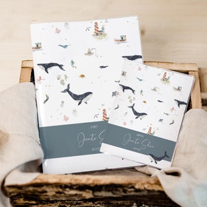 Set U-Heft und Impfpass personalisiert • Wal Meer • Geschenk zur Geburt • Geschenkidee für Babys • Schutzhülle mit Namen • UH 0022