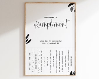 Komplimente zum verschenken • Hochzeit • Direkt-Download • Geschenk • Gastgeschenk