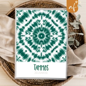 personalisierte Zeugnismappe • Batikmuster Tie Dye • Geschenkidee Einschulung Schulkind • Junge Mädchen • Mappe für Zeugnisse • SP 0124