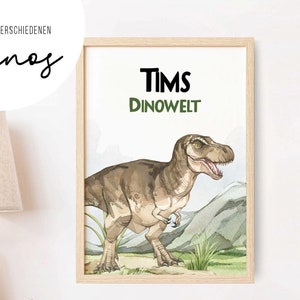 Poster Dino • Picture • Dinosaur • Girl Boy Nursery • Gift Idea