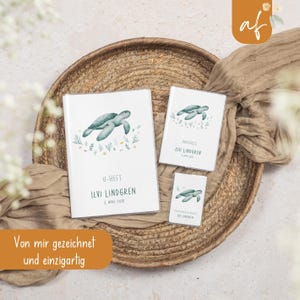 Set U-Heft und Impfpass personalisiert • Schildkröte • Geschenk zur Geburt Geschenkidee für Babys • Schutzhülle mit Namen• UH 0004f