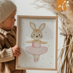 Poster Ballerina 2 • Bild Kinderzimmer • Kinderzimmerbild • Geschenk Mädchen Junge Baby • Tierposter Kinder • A5 A4 und A3 Poster • KZ 005