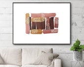 Modern Wall Print Coffee Caramel Color Printable Painting Abstract Digital Art Acrylic Brushstrokes Minimalist Gallery Horizontal Art Print